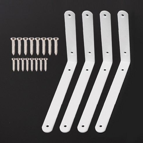 철물파크 선반받침대 선반대 지지대 고정받침대 꺽쇠 까치발, B-05 화이트(2XL) 4개입+설치피스, 4개