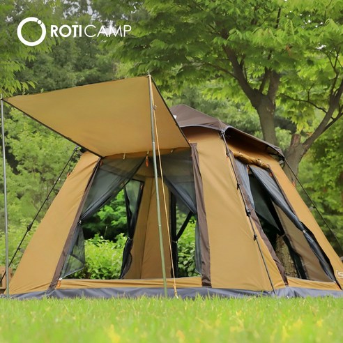 원터치쉘터 로티캠프 사각 원터치텐트 3-4인용, 탄 Best Top3