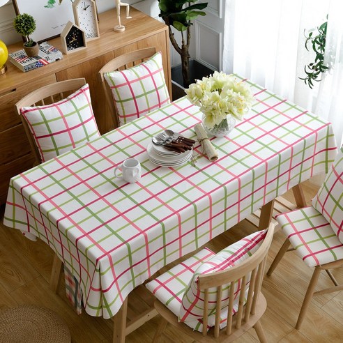 KORELAN 아마존 순면 식탁 천 스트라이프 체크무늬 체크무늬 무늬 무늬 작은 싱그러운 테이블보 직사각형 탁자보, 110*110cm, 세선