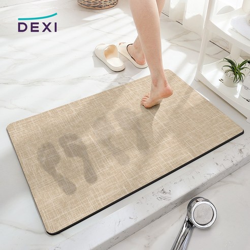 DEXI 1개 세트 빨아쓰는 규조토 발매트 모던 욕실 매트 대리석 화장실 미끄럼방지매트 예쁜 주방 잡화 폭신 물흡수 발판, Khaki