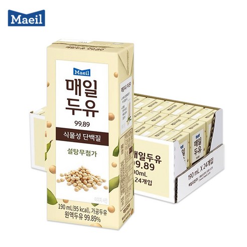 매일두유 190mlx24팩(1box)/5종 택1 (99.89 오리지널 초콜릿 검은콩 고단백), 190ml, 1box