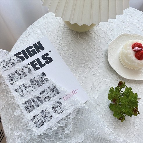러블리 레이스 백사 바탕 책상 티 테이블 레이스, 다종화