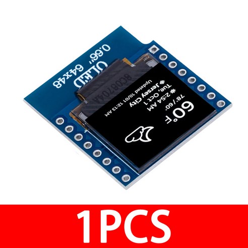 아두이노 키트 WEMOS D1 미니 ESP32 모듈 AVR STM32 용 OLED 디스플레이 64x48 066 인치 LCD 스크린 IIC I2C, 1) 1PCS