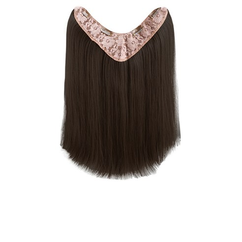 하이유니 스트레이트 펌 반가발 45cm, 브라운블랙