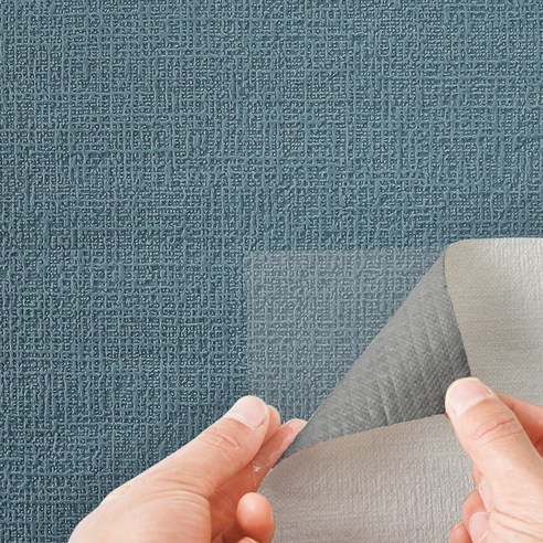 쿠셔니벽지 폭 50cm x 20m 격자무늬 스티커 접착식 붙이는 벽지 곰팡이방지 오염방지 단열폼, 스톤블루