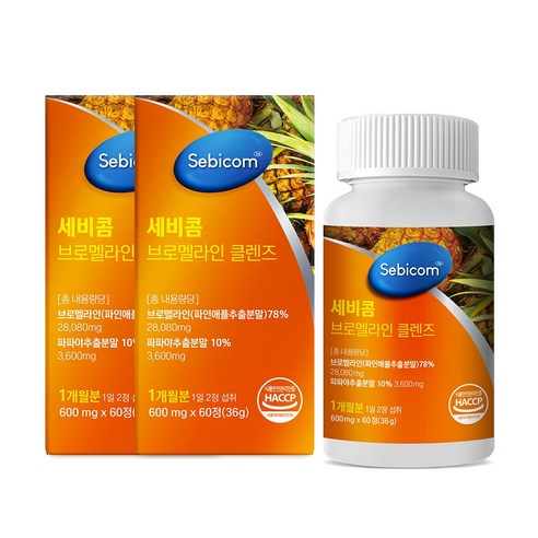 에코바이탈 브로멜라인 퀘르세틴 큐 파인애플효소 600mg, 2개, 60정