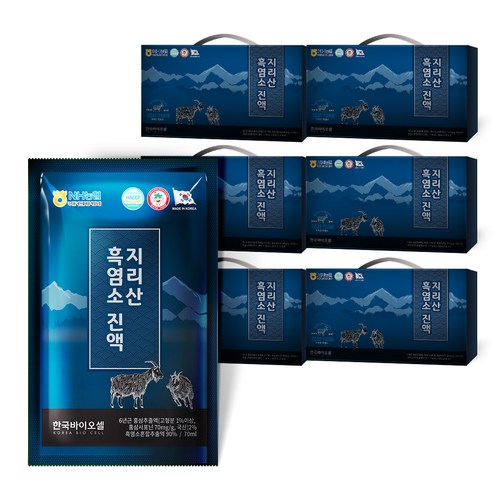 한국바이오셀 지리산 흑염소 진액 30포, 2.1L, 6개