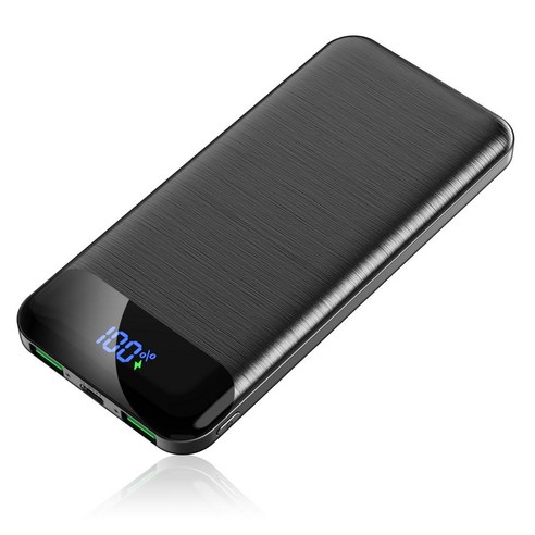 고속충전 LED잔량표시 대용량 보조배터리 20000mAh, 블랙, 10000mAh