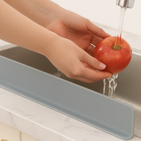 헤온 물튐방지 강력 싱크대 물막이, 1개, 그레이