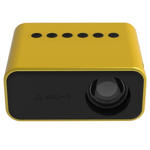 AFBEST YT500 홈 미니 프로젝터 휴대용 LED 모바일 비디오 시어터 미디어 플레이어 어린이 선물 (노란색 EU 플러그), 노랑