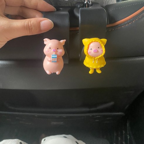 ZZJJC 자동차 후크 내장 시트백 차량용 다목적 뒷좌석 크리에이티브 인테리어 용품 완비, 젖먹이 돼지+비옷먹이 돼지