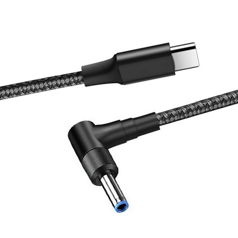 노트북 충전 케이블 USB C ~ DC4.5x3.0mm 어댑터 C 형 남성 ~ 4.5x3.0mm 직각 100W 빠른 충전 라인