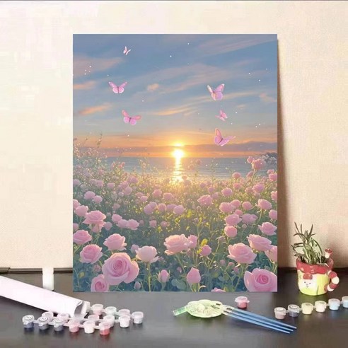 GOOD MOMENT 명화 그림그리기 DIY 그림그리기 선물 장식 다용도 취미DIY, 10 나비와 꽃