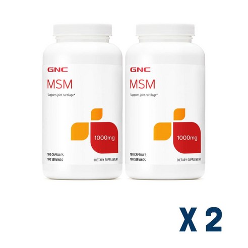 GNC 2병 MSM 1000 MG 180 Capsules, 180개