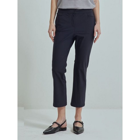 올리비아하슬러 네이비 스트레이트 핏 밴딩 팬츠 OHCMPT903