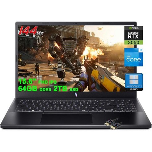 프리미엄 고성능 노트북 acer Nitro 5 게이밍 15.6 FHD IPS 144Hz 인텔 8코어 i5-13420H i7-12650H 32GB DDR5 1TB SSD GeFo, 64GB DDR5 | 2TB SSD