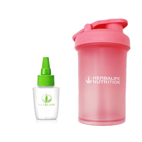 허벌라이프 미니 볼 쉐이커 그린+허벌티 휴대용 티용기, 핑크, 1개