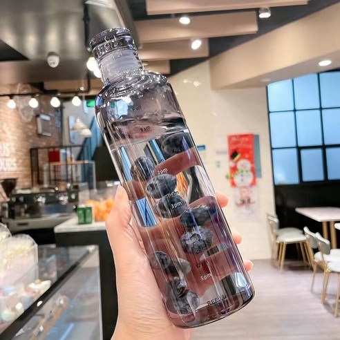타임스탬프 플라스틱 물병 750ml 대용량 스포츠 물병, 750ML-B