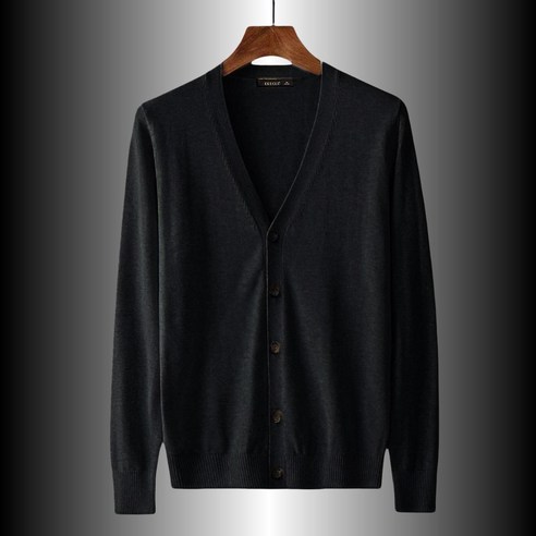 MOSAIRATION 남성 니트 가디건 봄 가을 심플 클래식 디자인 V넥 캐주얼 아우터 I010118