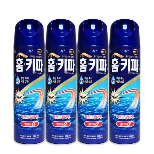 초파리퇴치기  홈키파 엘비이 알파 에어졸500ml, 4개, 500ml