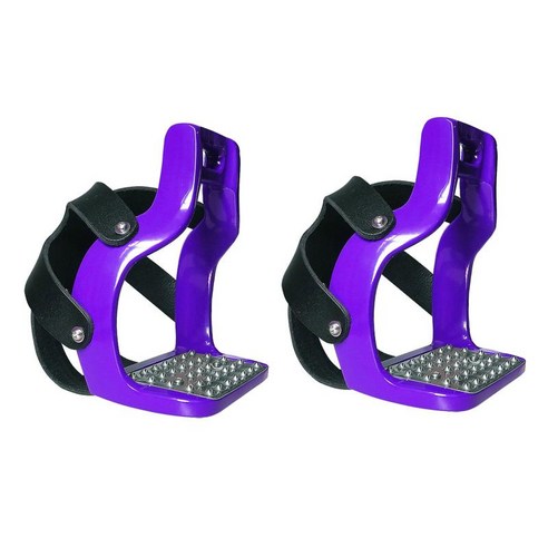 5가지 색상 프리미엄 안장 등자 경량 안전 말 안장 유연 손 광택 말 알루미, 120mm, 다이캐스트 알루미늄, 보라