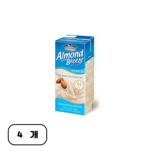 블루다이아몬드 아몬드 브리즈 언스위트, 190ml, 4개