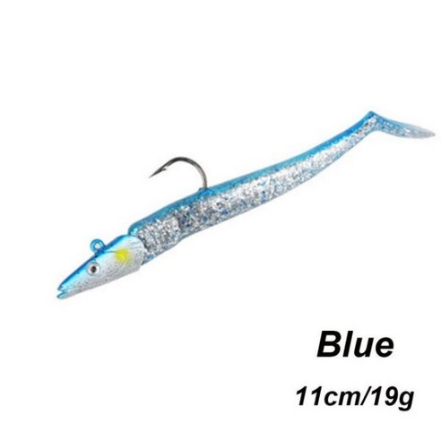 10g 19g 34g 글로우 장어 소프트 루어 Wobbler 인공 미끼 실리콘 농어 파이크 Rockfish Grouper 잉어 낚시, 10 Luminous - 19g