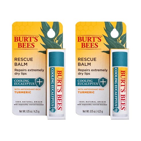 Burt's Bees Rescue Balm 버츠비 레스큐 밤 쿨링 유칼립투스 0.15oz 4.25g 2팩, 2개