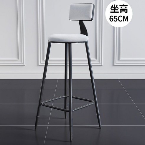 홈바텐의자 카운터 키높이의자 바의자 가정용 등받이 하이 걸상 스틴 합시다 스툴 프런트 높은굽 탁자의자 4978627769, 이대 블랙 의자 _화이트 융털 65c