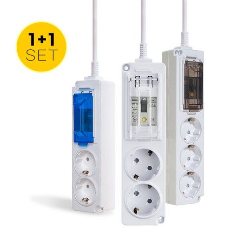 (1+1) 초특가 고용량 멀티탭, 고용량 배선차단 2구3m (1+1) 세트, 2개