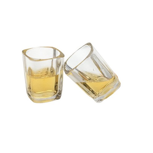 ANKRIC 물컵 강화 유리 컵 레스토랑 맥주 컵은 광고 컵 투명 내열성 컵 멸균 식기 컵으로 추가 할 수 있습니다., 60ML 강화사방 160개박스형 판매