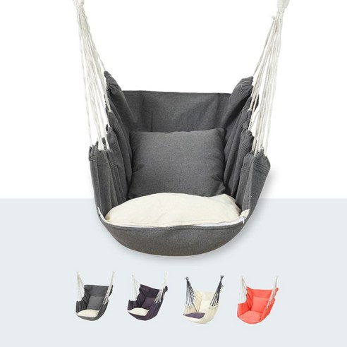[오너클랜] 키밍 그네의자 해먹그네 캠핑해먹 흔들의자 해먹, 색상:그레이