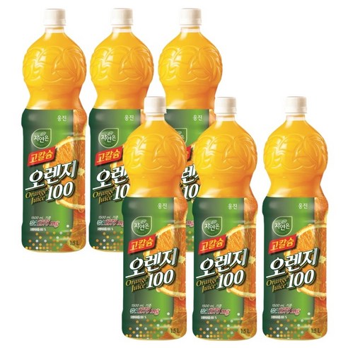 웅진_자연은 고칼슘 오렌지 1.5L 6개