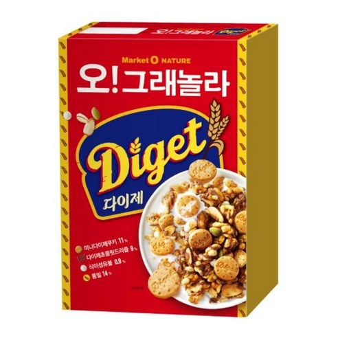 오리온 오그래놀라 다이제 시리얼, 250g, 3개