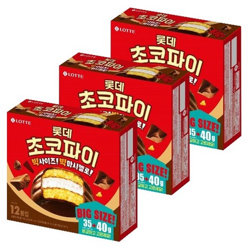 롯데제과 초코파이, 초코파이 480g x 3갑, 3개, 480g