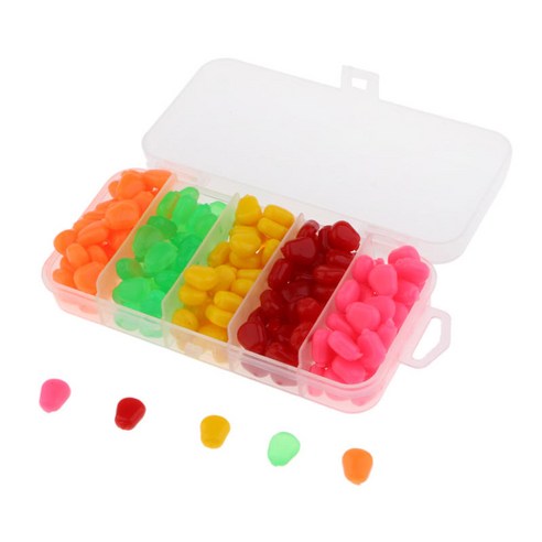 인공 잉어 미끼 옥수수 곡물 맛 소프트 낚시 루어 태클 액세서리-200pcs 팩, 1cm, 설명, PVC