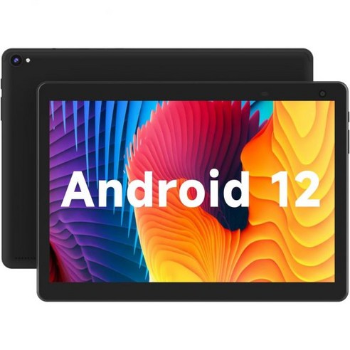 COOPERS 태블릿 10인치 Android 12 쿼드 코어 프로세서 32GB 스토리지 컴퓨터 2GB RAM 8MP 카메라 긴 배터리 수명 검정, Black