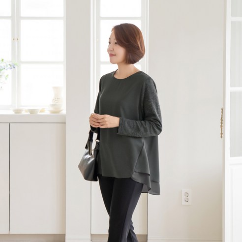 엄마옷 마담4060 봄티셔츠노먼블라우스-QTE2403036-