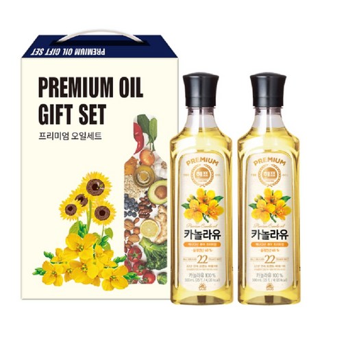 롯데 카놀라유 500ml x 2p 명절선물세트 해표카놀라유 2p 식용유세트, 1개