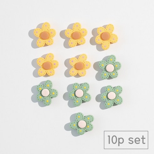 84x84 인테리어 냉장고 자석 마그네틱, 노랑그린플라워10p