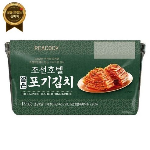 피코크 조선호텔특제육수 썰은김치, 1.9kg, 1개