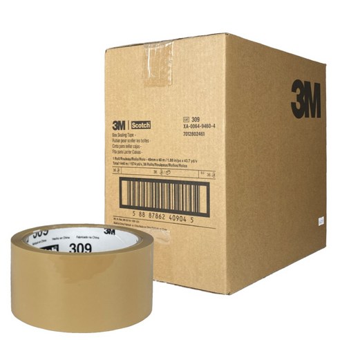 3M 309 OPP 박스 포장테이프 48mm x 40m 36개, 1박스, 투명