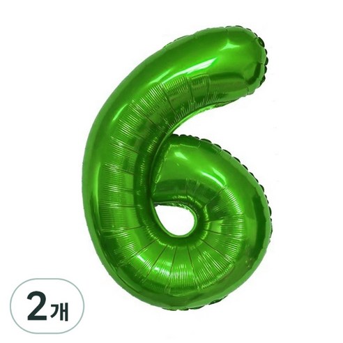 에스엠파티 2개입 100cm 대형 숫자풍선 6, 1개, 그린(2개입)