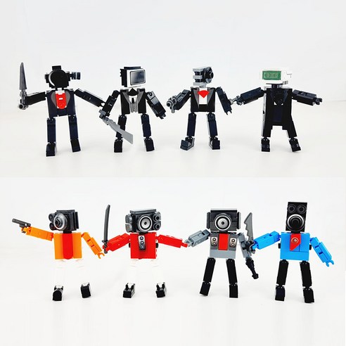 어린이를 위한 창의적인 레고 호환 블럭 세트: 스키비디 토일렛 타이탄 스피커맨 카메라맨 4단 변신 합체