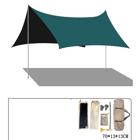 스퀘어 블랙실버 코팅 텐트 사각 야외 캠핑 텐트 ceiling tent 아이버리아 A25 S269V897, 08 검푸른 2.6M높이, 300X500cm