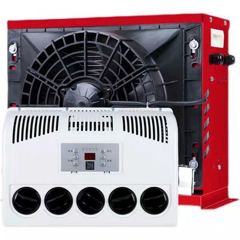 무시동에어컨 냉방기 화물차 차량용 DC 캠핑용, 12v 빨간색 (냉매충전)