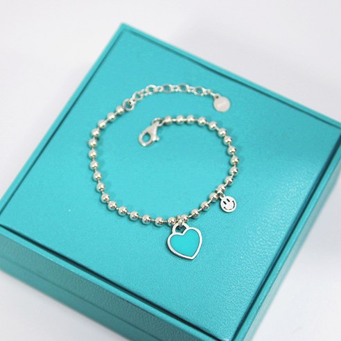 쁘띠 하트 미아방지 팔찌 3mm, 탄생석, 각인 있음, 레드, 1개 실버유아팔찌