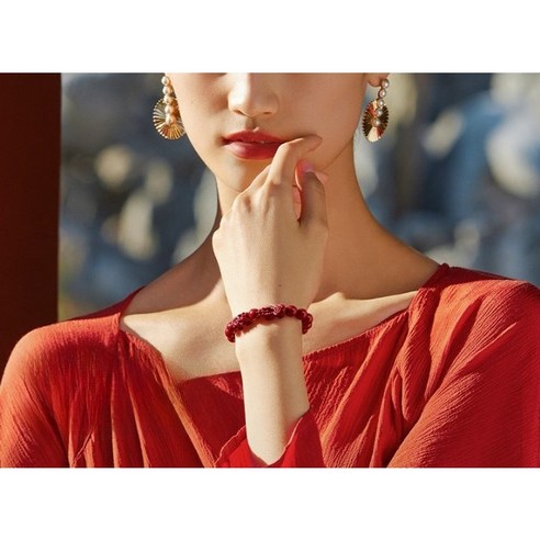 경면주사의 신비로운 힘으로 행운과 풍요를 위한 엘아즈 비휴 팔찌