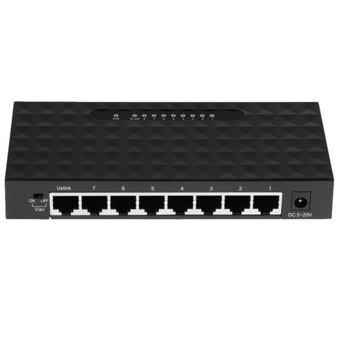 컴퓨터를 위한 8개의 항구 빠른 이더네트 스위치 탁상용 쪼개는 도구 허브 Plug &Play, 155x68x22mm, 블랙, 플라스틱