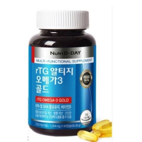 (NEW) 뉴트리디데이 rTG 알티지 오메가3 골드 1004mg x 90캡슐, 1개, 90정